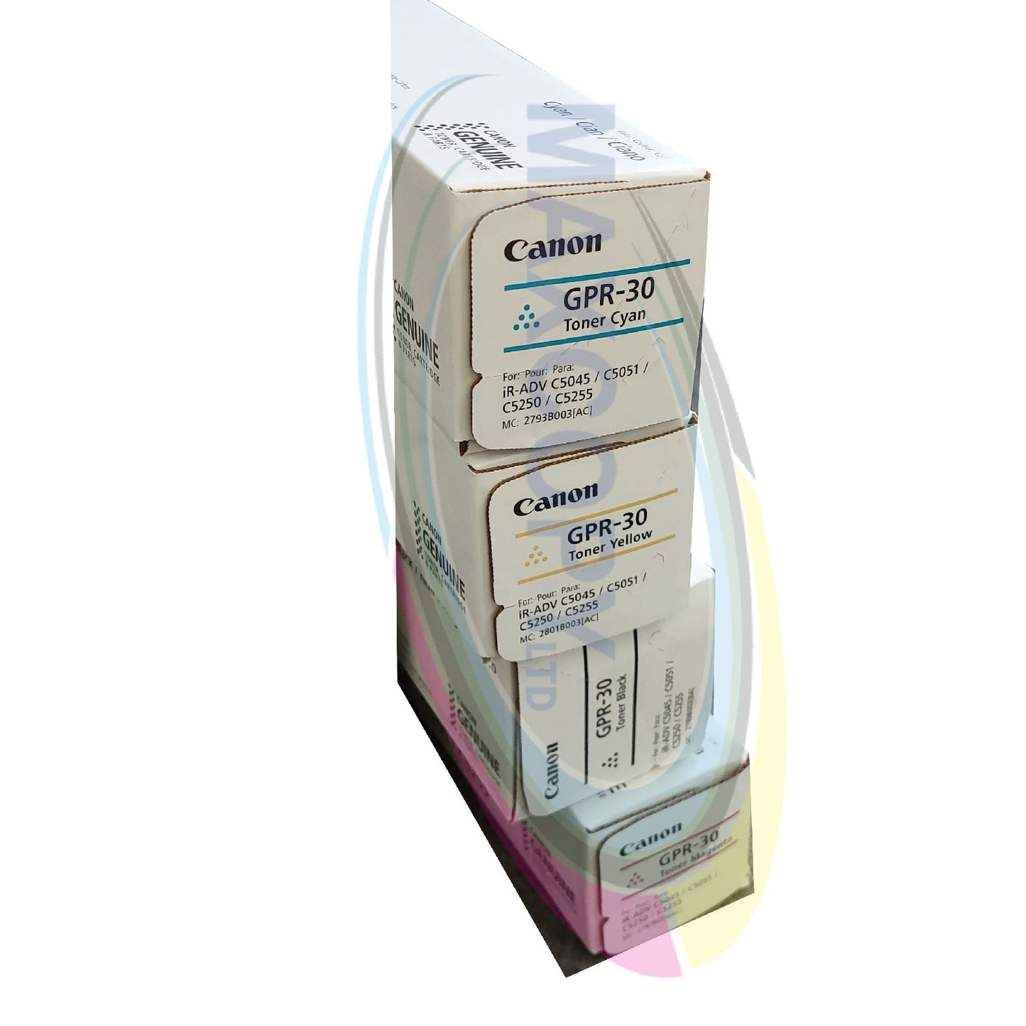 Genuine Canon GPR-30 Toner Cartridge Set (BK,C,M,Y)