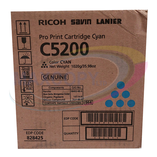 Genuine Ricoh Cyan Toner Cartridge | 828425 | C5200